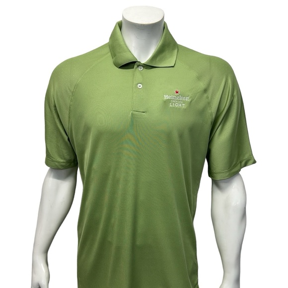 NWT Heineken Premium Light Beer Adidas Climacool Mesh Vented Golf Polo Shirt MD - Picture 5 of 14